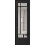 Челси остекленная распашная дверь черная ral 9004