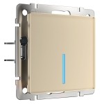 Сенсорный выключатель одноклавишный Умный дом/W4510611/ Сенсорный выключатель одноклавишный с функцией Wi-Fi (шампань)